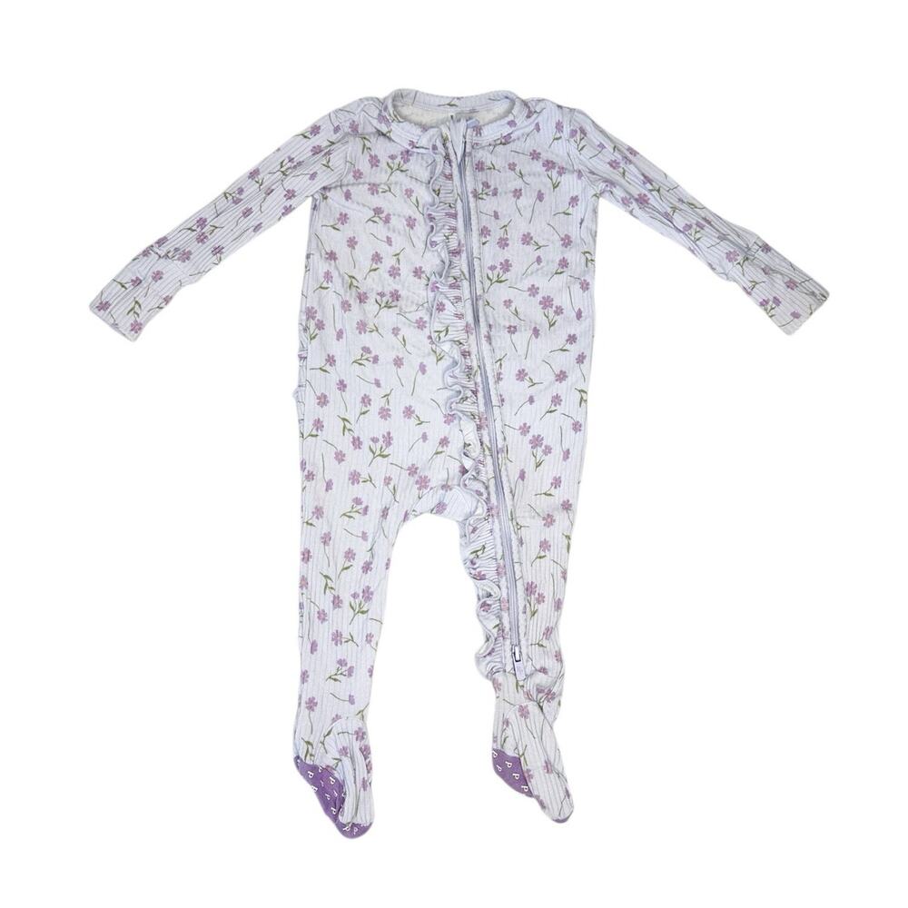 Posh Peanut Jeanette Ruffled Zip Footie Size 0-3 Months